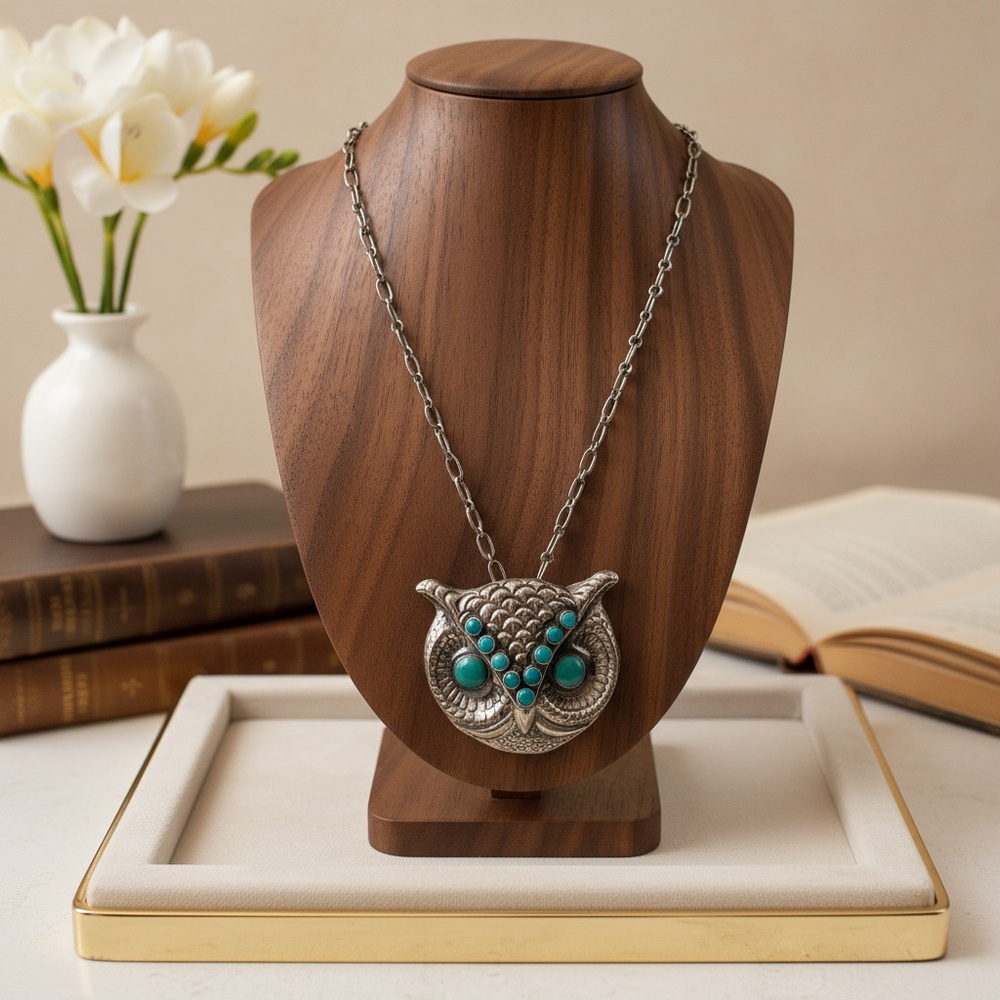 🌹SOLD🌹
Sterling Silver Owl Pendant Necklace